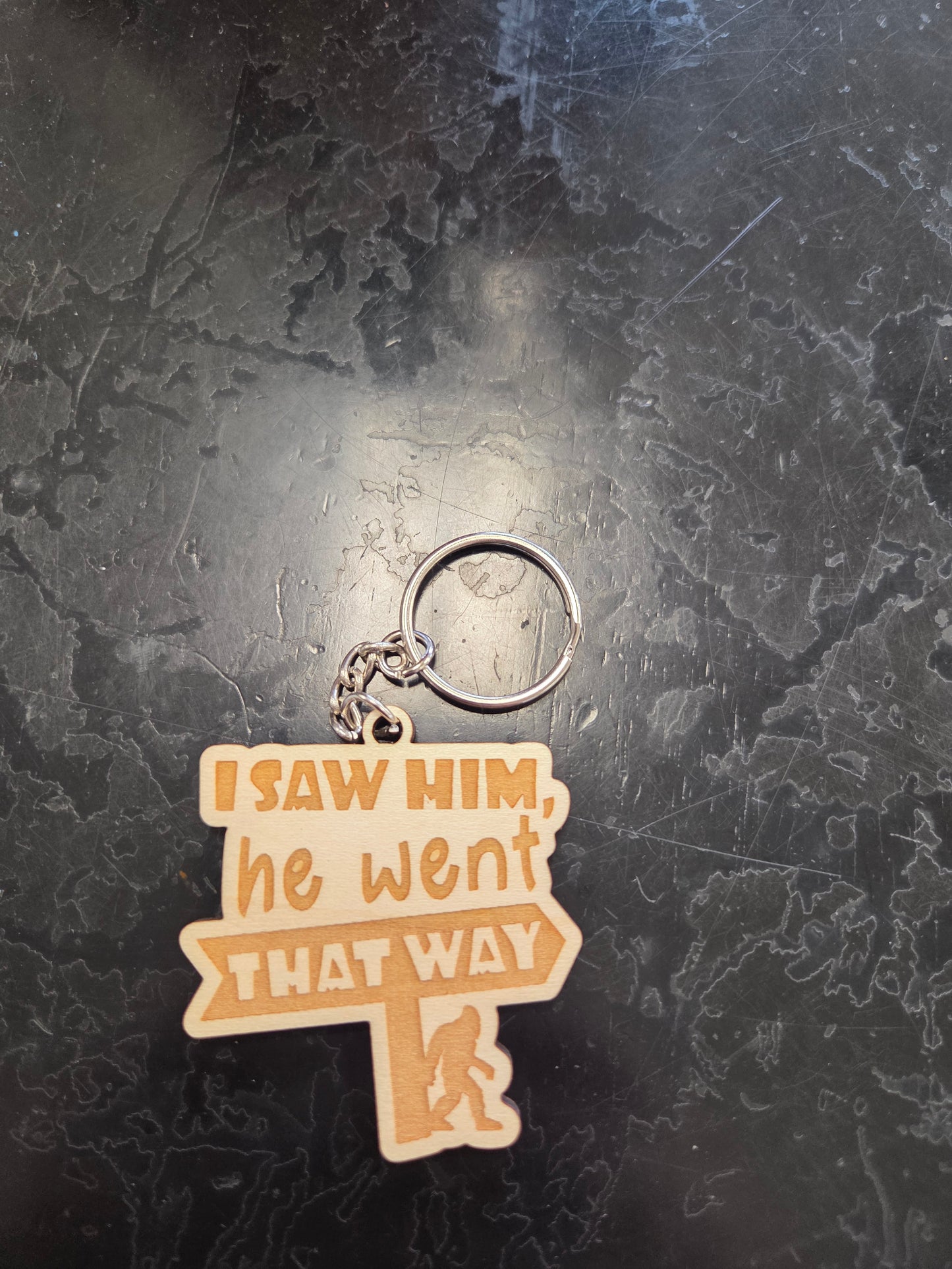 I saw Bigfoot Keychain